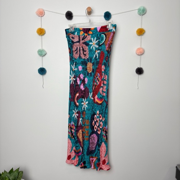 Anthropologie Farm Rio Gabriela Maxi Multicolor Textured Skirt - Picture 9 of 9